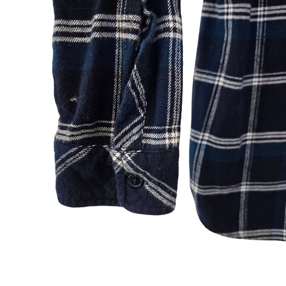 Kut from the Kloth Plaid Flannel Button Down Shirt Size Large - Picture 5 of 5